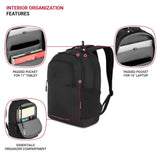SwissGear Orientation Laptop Backpack, Black, 17"x12"x7"