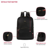 SwissGear Serenity Luxe Women's Laptop Backpack, Laptop Bag Fits Most 13 - Inch Laptops, Black, 16 Inches