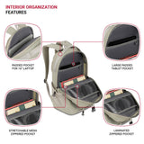 SwissGear Shield Laptop Backpack, Sage Gray, 18.5"x12"x6"