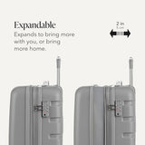 SWISSGEAR Signature Hardside Expandable Carry-On Spinner Luggage, ABS Construction, TSA-Friendly Lock, and Built-In Cupholder, Grey, 19-Inch