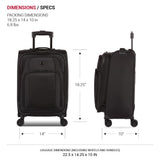SwissGear Sion II Softside Expandable Luggage with Spinner Wheels, Black, Carry - On 20 - Inch
