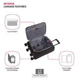 SwissGear Sion II Softside Expandable Luggage with Spinner Wheels, Black, Carry - On 20 - Inch