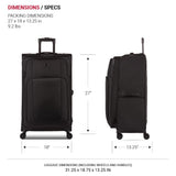 SwissGear Sion II Softside Expandable Luggage with Spinner Wheels, Black, Checked - Large 28 - Inch