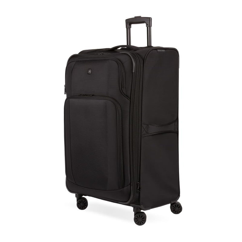 SwissGear Sion II Softside Expandable Luggage with Spinner Wheels, Black, Checked - Large 28 - Inch