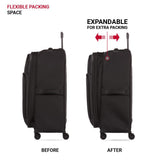 SwissGear Sion II Softside Expandable Luggage with Spinner Wheels, Black, Checked - Large 28 - Inch