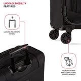 SwissGear Sion II Softside Expandable Luggage with Spinner Wheels, Black, Checked - Large 28 - Inch