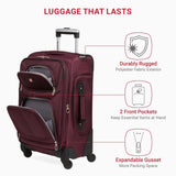 SwissGear Sion Softside Expandable Luggage – Carry - On Suitcase with 360 Degree Wheels & Retractable Handle – 21 Inch, Perfect for 1 - 3 Night Trips – Merlot