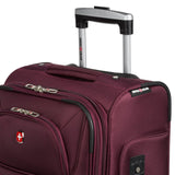SwissGear Sion Softside Expandable Luggage – Carry - On Suitcase with 360 Degree Wheels & Retractable Handle – 21 Inch, Perfect for 1 - 3 Night Trips – Merlot