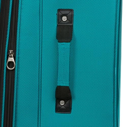 SwissGear Sion Softside Expandable Luggage – Large Checked Suitcase with 360 Degree Wheels & Retractable Handle – 29 Inch, Perfect for 7 - 9 Night Trips – Teal