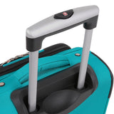 SwissGear Sion Softside Expandable Luggage – Medium Checked Suitcase with 360 Degree Wheels & Retractable Handle – 25 Inch, Perfect for 1 - 7 Night Trips – Teal