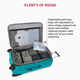 SwissGear Sion Softside Expandable Luggage – Medium Checked Suitcase with 360 Degree Wheels & Retractable Handle – 25 Inch, Perfect for 1 - 7 Night Trips – Teal