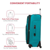 SwissGear Sion Softside Expandable Luggage – Medium Checked Suitcase with 360 Degree Wheels & Retractable Handle – 25 Inch, Perfect for 1 - 7 Night Trips – Teal