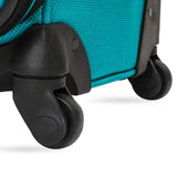 SwissGear Sion Softside Expandable Luggage – Medium Checked Suitcase with 360 Degree Wheels & Retractable Handle – 25 Inch, Perfect for 1 - 7 Night Trips – Teal