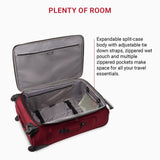 SWISSGEAR Sion Softside Expandable Spinner Luggage Durable Lightweight Travel Suitcase, Burgundy, Checked - Large 29 - Inch