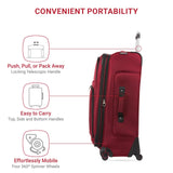 SWISSGEAR Sion Softside Expandable Spinner Luggage Durable Lightweight Travel Suitcase, Burgundy, Checked - Large 29 - Inch