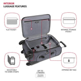 SWISSGEAR Sion Softside Expandable Spinner Luggage Durable Lightweight Travel Suitcase, Dark Grey, 2-Piece Set (21/25)