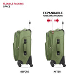 SWISSGEAR Sion Softside Expandable Spinner Luggage Durable Lightweight Travel Suitcase, Evergreen, Carry - On 21 - Inch