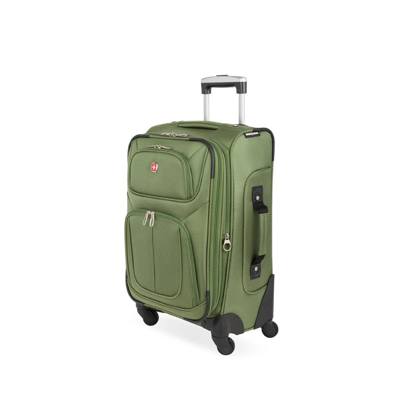 SWISSGEAR Sion Softside Expandable Spinner Luggage Durable Lightweight Travel Suitcase, Evergreen, Carry - On 21 - Inch
