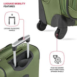 SWISSGEAR Sion Softside Expandable Spinner Luggage Durable Lightweight Travel Suitcase, Evergreen, Carry - On 21 - Inch