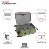 SWISSGEAR Sion Softside Expandable Spinner Luggage Durable Lightweight Travel Suitcase, Evergreen, Checked - Medium 25 - Inch