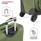 SWISSGEAR Sion Softside Expandable Spinner Luggage Durable Lightweight Travel Suitcase, Evergreen, Checked - Medium 25 - Inch