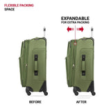 SWISSGEAR Sion Softside Expandable Spinner Luggage Durable Lightweight Travel Suitcase, Evergreen, Checked - Medium 25 - Inch