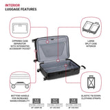 SwissGear Sonic Pro Lightweight Hardside Expandable Luggage Set with Spinner Wheels and TSA Lock, Black, 3 - Piece Set (20/24/28)