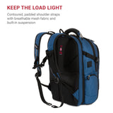 SwissGear Travel Tech Elite Laptop Backpack – Fits Laptops up to 16” – ScanSmart TSA - Friendly Backpack with USB Port, Shoe Compartment & Organizer Pockets – Blue/Black