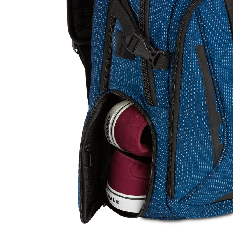 SwissGear Travel Tech Elite Laptop Backpack – Fits Laptops up to 16” – ScanSmart TSA - Friendly Backpack with USB Port, Shoe Compartment & Organizer Pockets – Blue/Black
