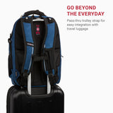 SwissGear Travel Tech Elite Laptop Backpack – Fits Laptops up to 16” – ScanSmart TSA - Friendly Backpack with USB Port, Shoe Compartment & Organizer Pockets – Blue/Black
