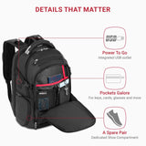 SwissGear Travel Tech Elite Laptop Backpack – Fits Laptops up to 16” – ScanSmart TSA - Friendly Backpack with USB Port, Shoe Compartment & Organizer Pockets – Heather Grey