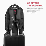 SwissGear Travel Tech Elite Laptop Backpack – Fits Laptops up to 16” – ScanSmart TSA - Friendly Backpack with USB Port, Shoe Compartment & Organizer Pockets – Heather Grey