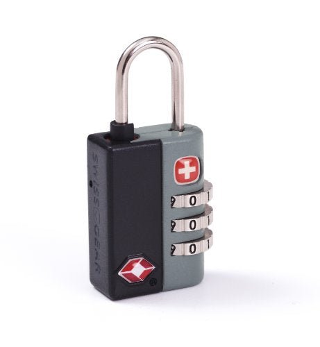 SwissGear TSA-Approved Travel Sentry Combination Luggage Lock with Resettable Combo and Inspection Indicator, Black, One Size | Backpacks4Less