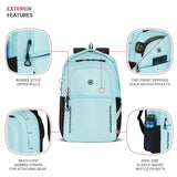 SwissGear Versa Laptop Backpack, Clear Sky 18.25"x12.5"x6.25"