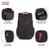 SwissGear VersaMax Laptop Backpack, Laptop Bag Fits Most 16 - Inch Laptops, Commuter Friendly Trolley Sleeve, Ideal for Work, Travel or School - Charcoal Heather (18 - Inch)