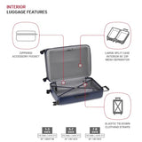 SwissGear Wanderlust Pro Lightweight Hardside Expandable Luggage Set with Spinner Wheels, Navy, 3-Piece Set (20/24/28)