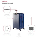 SwissGear Wanderlust Pro Lightweight Hardside Expandable Luggage Set with Spinner Wheels, Navy, 3-Piece Set (20/24/28)