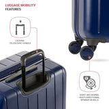 SwissGear Wanderlust Pro Lightweight Hardside Expandable Luggage Set with Spinner Wheels, Navy, 3-Piece Set (20/24/28)