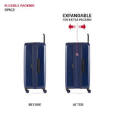 SwissGear Wanderlust Pro Lightweight Hardside Expandable Luggage Set with Spinner Wheels, Navy, 3-Piece Set (20/24/28)