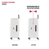 SwissGear Wanderlust Pro Lightweight Hardside Expandable Luggage Set with Spinner Wheels, White, 3 - Piece Set (20/24/28)