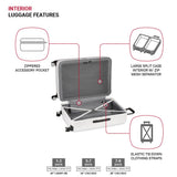SwissGear Wanderlust Pro Lightweight Hardside Expandable Luggage Set with Spinner Wheels, White, 3 - Piece Set (20/24/28)