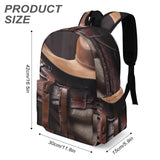 SYJTGDE Half Printed Backpack Horse Saddle With A Cowboy Hat Wild A High - end And Fashionable Backpack Perfect for Travel And Work.