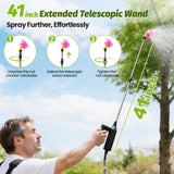 Sylsmart Battery Powered Backpack Sprayer 2.6Gallon, Electric Sprayer with 3 - Adjustable Sprayings, Battery Indicator, 5 Nozzles, 41" Retractable Wand, Rechargeable Garden Sprayer for Weed, Lawn&Yard