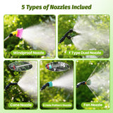 Sylsmart Battery Powered Backpack Sprayer 2.6Gallon, Electric Sprayer with 3 - Adjustable Sprayings, Battery Indicator, 5 Nozzles, 41" Retractable Wand, Rechargeable Garden Sprayer for Weed, Lawn&Yard