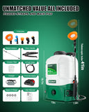Sylsmart Battery Powered Backpack Sprayer 4 Gallon, 0 - 100 PSI Strong Electric Sprayer Compatible with Makita 18V Battery, 5 Nozzles, Weed Sprayer for Lawn & Garden, Yard, Fertilizer (Battery Inc)
