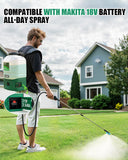 Sylsmart Battery Powered Backpack Sprayer 4 Gallon, 0 - 100 PSI Strong Electric Sprayer Compatible with Makita 18V Battery, 5 Nozzles, Weed Sprayer for Lawn & Garden, Yard, Fertilizer (Battery Inc)
