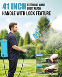 Sylsmart Battery Powered Backpack Sprayer 4 Gallon, 120PSI Adjustable Pressure & Lightweight Electric Sprayer, Garden Weed Yard Lawn Sprayer with 5 Spray Nozzles