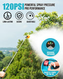 Sylsmart Battery Powered Backpack Sprayer 4 Gallon, 120PSI Adjustable Pressure & Lightweight Electric Sprayer, Garden Weed Yard Lawn Sprayer with 5 Spray Nozzles