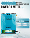 Sylsmart Battery Powered Backpack Sprayer 4 Gallon, 120PSI Adjustable Pressure & Lightweight Electric Sprayer, Garden Weed Yard Lawn Sprayer with 5 Spray Nozzles