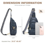 SYTRAH Anti Theft Crossbody Bags for Women, RFID Sling Bag Travel Purse, RFID Cross Body Purses Chest Bag for Travel Navy Blue